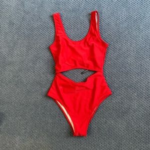 Born primitive one piece red bathing suit size s